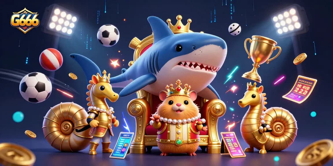G666 captivates players with a vibrant casino adventure featuring a dynamic hamster king and seahorse guards.