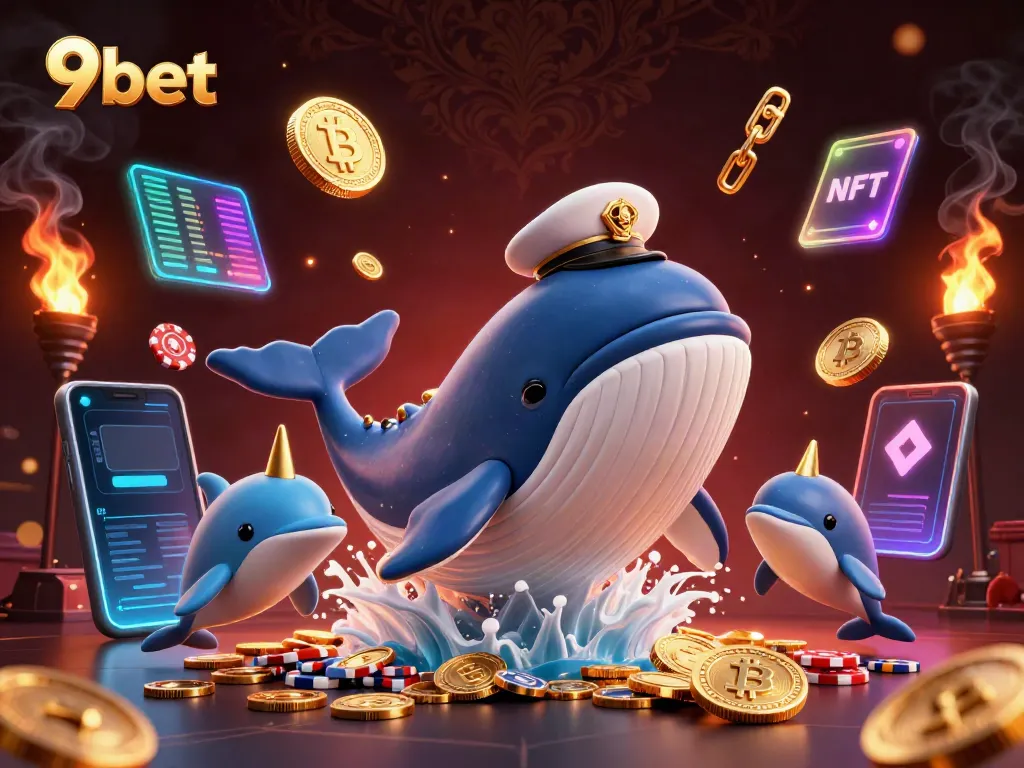 Experience thrilling wins at 9bet with cartoon marine characters amidst virtual coins.