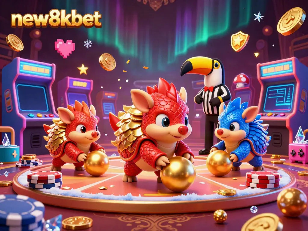 Experience exciting casino action with new8kbet as rival pangolins roll into golden balls and poker chips.