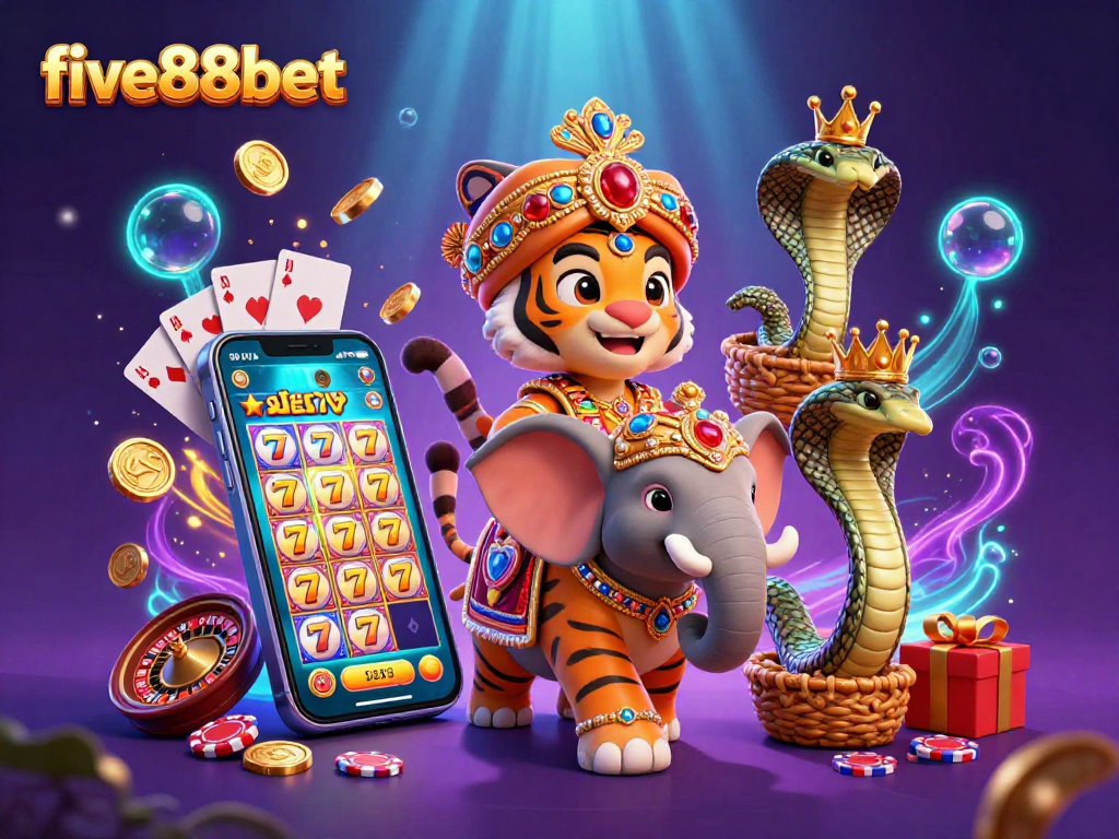 Experience thrilling games at five88bet with an ornate Indian maharaja, jewel-encrusted elements, and vibrant slot visuals.