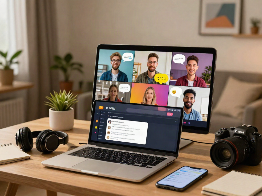 Engaging nsfw chat scene showcasing diverse users in an interactive digital communication environment.