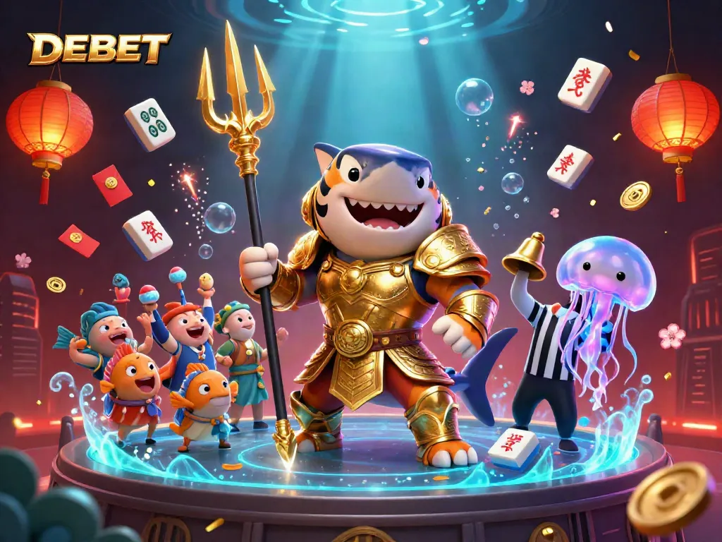 Engage with DEBET and unleash your winning strategy in a vibrant 3D casino underwater scene.