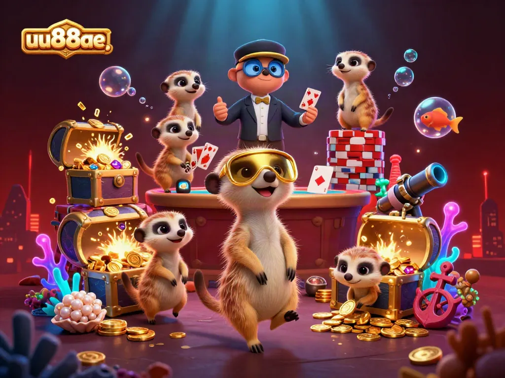 Engage with the thrilling world of uu88ae's underwater casino excitement, featuring dynamic meerkats and colorful treasures.