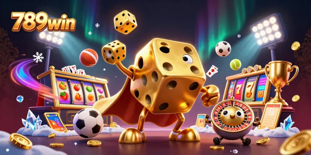 Experience exciting gameplay at 789win featuring golden dice and vibrant casino elements.