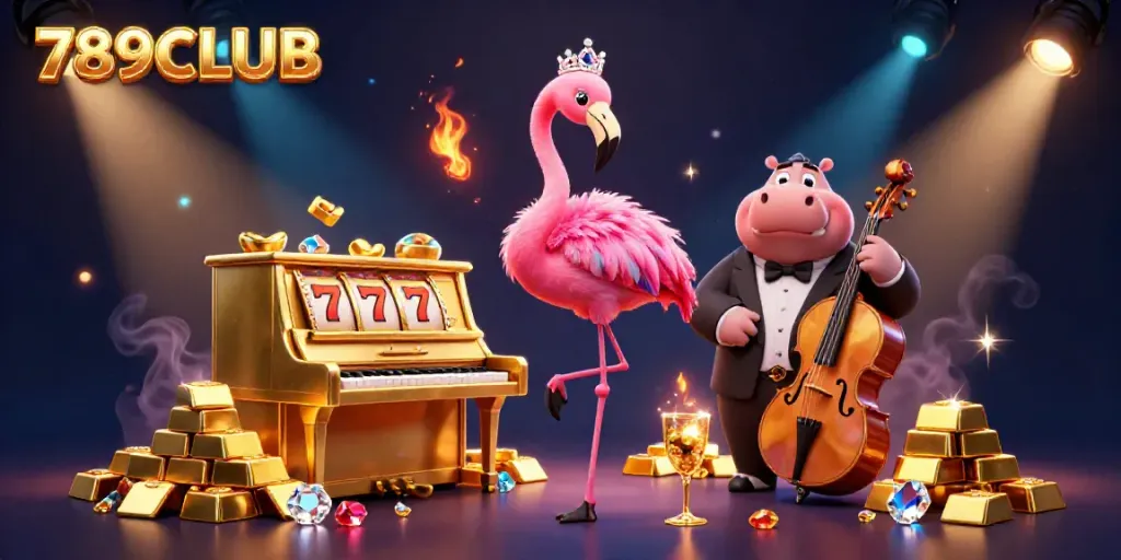 Experience thrilling wins at 789CLUB with vibrant casino elements and lively characters.