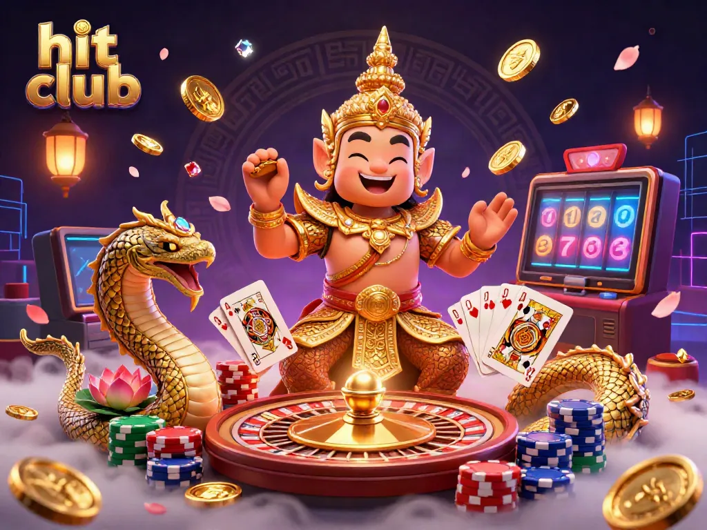 Experience thrilling gameplay at hit club with a vibrant scene full of casino delights and winning excitement.
