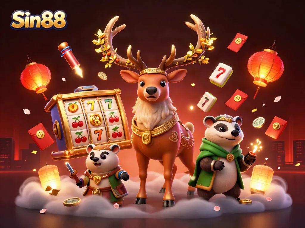 Play at Sin88 and experience thrilling slot adventures with vibrant 3D characters and elements.