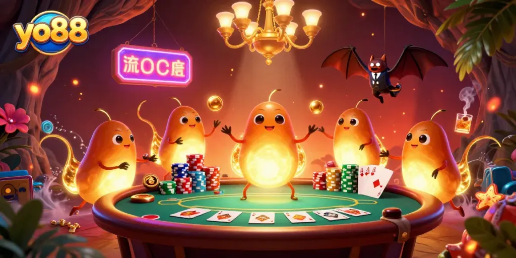 Experience exciting gaming with yo88's vibrant glowworm casino scene featuring interactive elements.