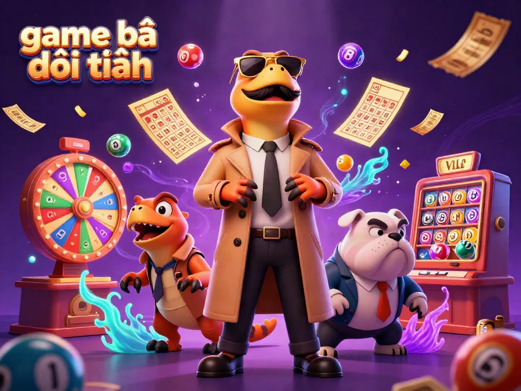 Engaging scene of game bài đổi thưởng featuring raptors in a trench coat at a VIP casino lounge, playful and humorous.