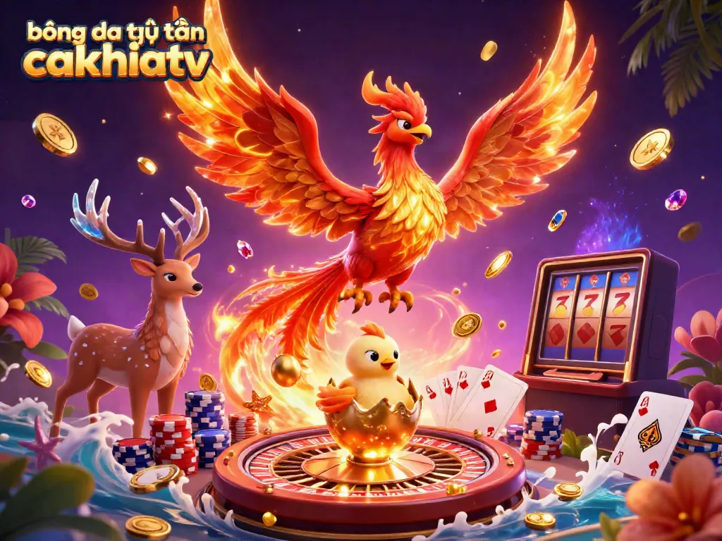 Experience thrilling bóng đá trực tuyến cakhiatv with vibrant phoenix and rich casino elements.
