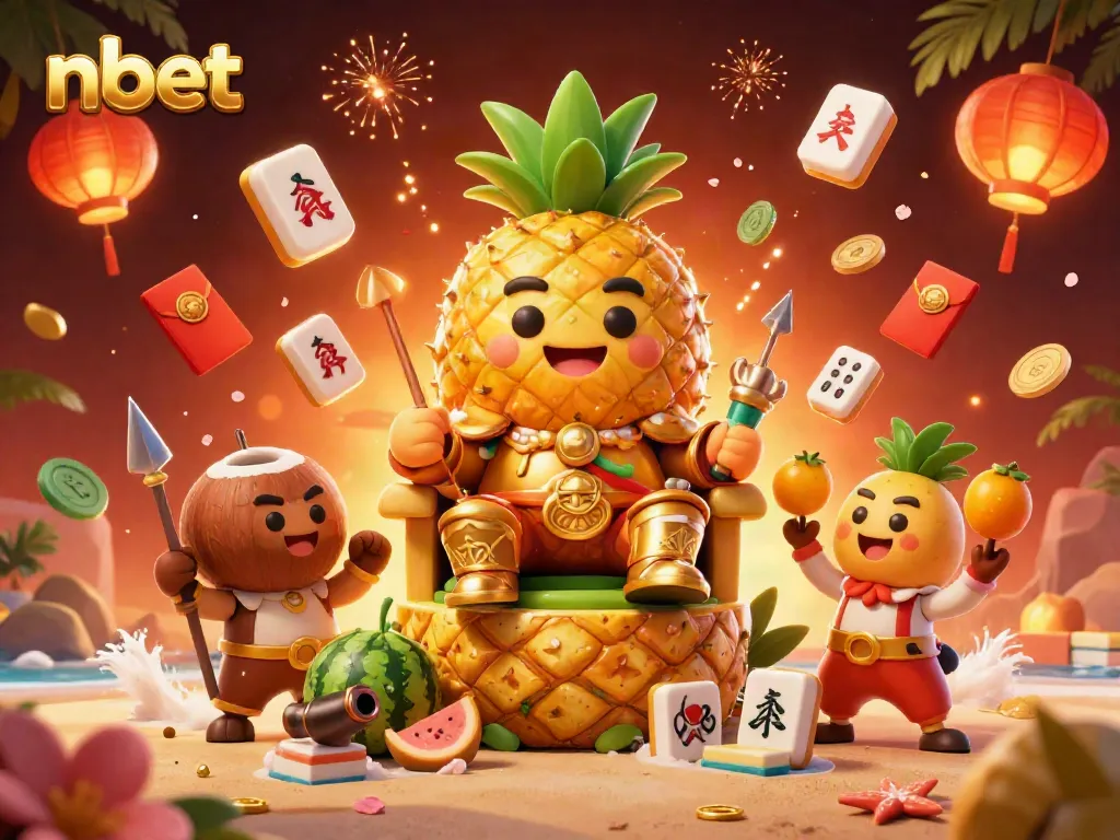Experience the excitement of nbet in a vibrant 3D casino scene with animated characters and festive elements.