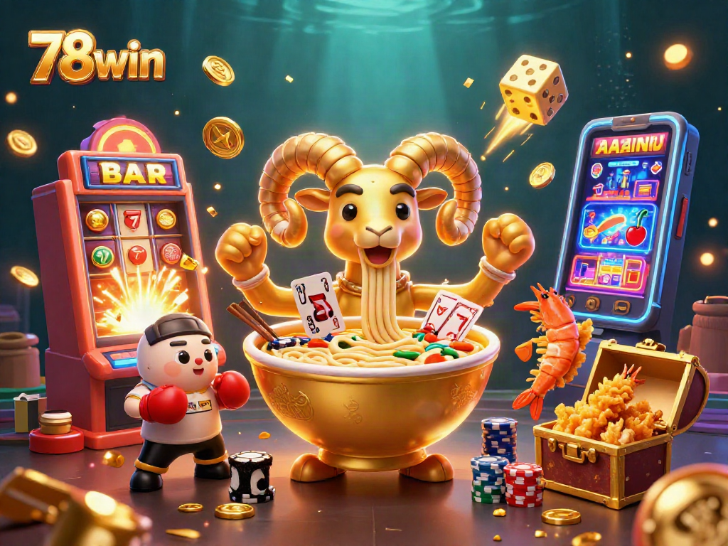 Experience fun with 78win's vibrant casino atmosphere featuring lively 3D characters and games.