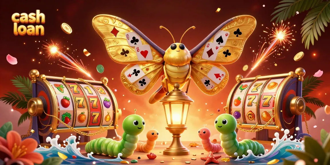 Engage with cash loan options through vibrant casino-themed elements in this dynamic 3D illustration.