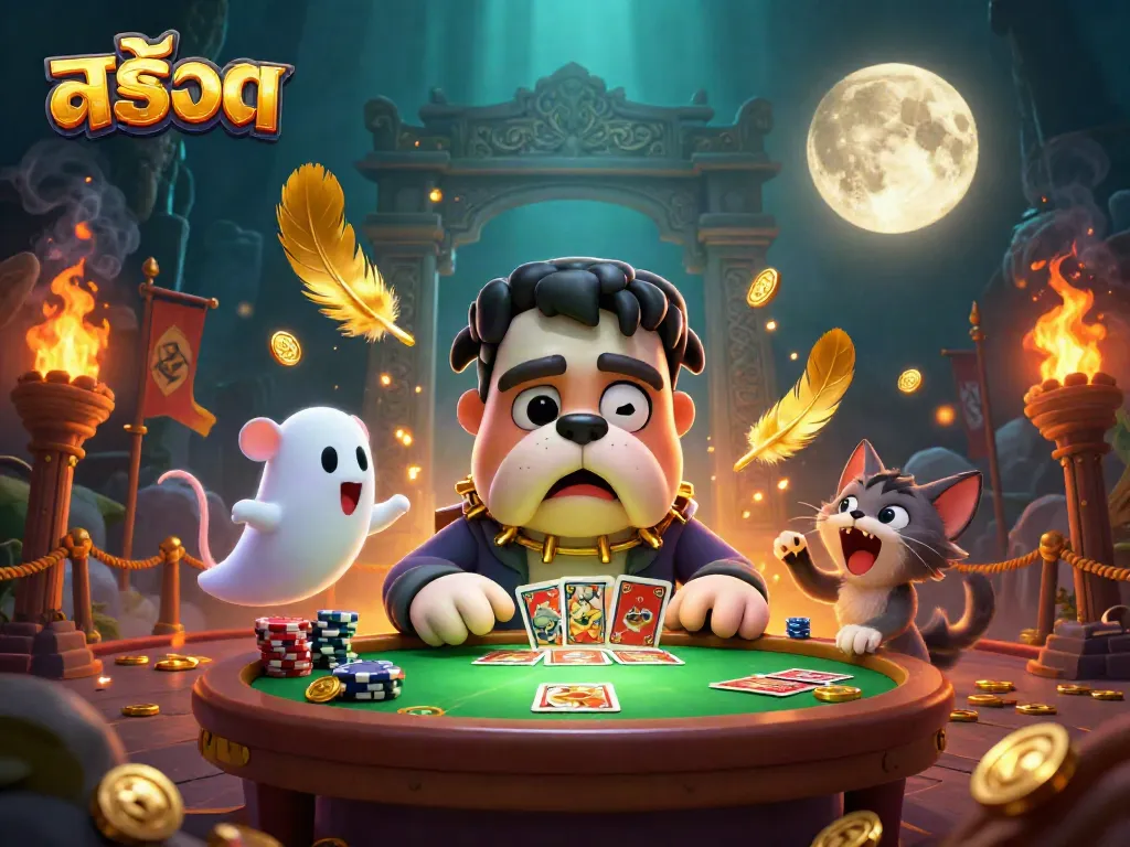 Experience thrilling สล็อต action with a 3D Frankenstein bulldog dealer surrounded by playful ghost mice and a mystical werewolf kitten.