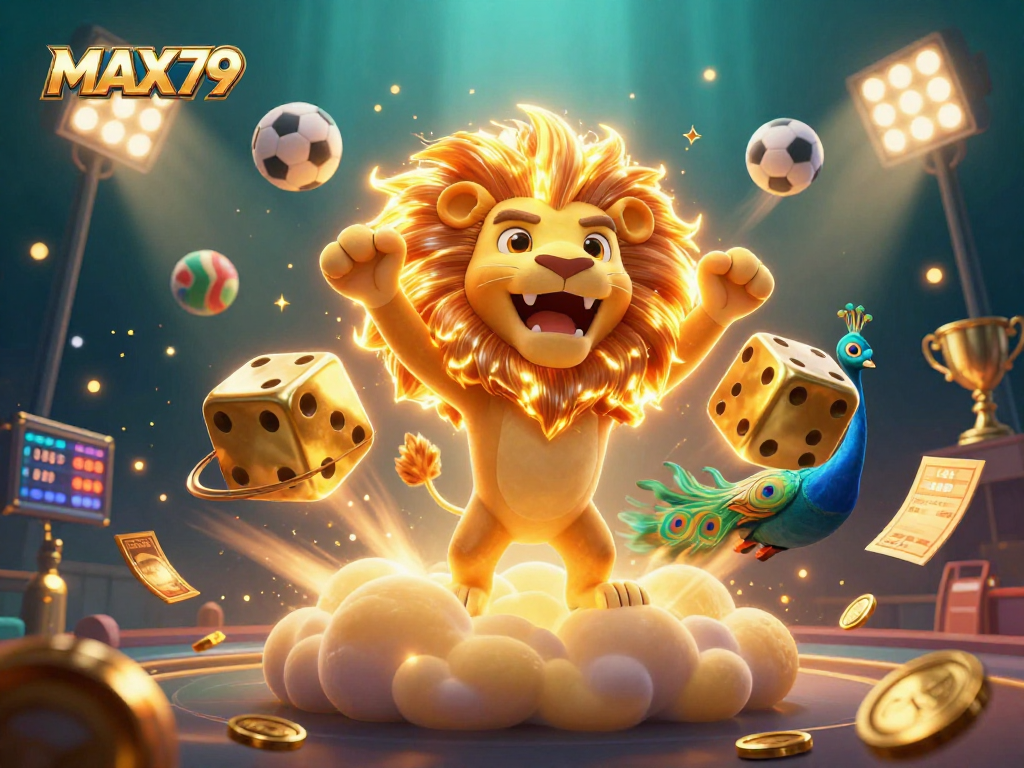 Experience thrilling wins at MAX79 casino, featuring dynamic sports elements and vibrant visuals.